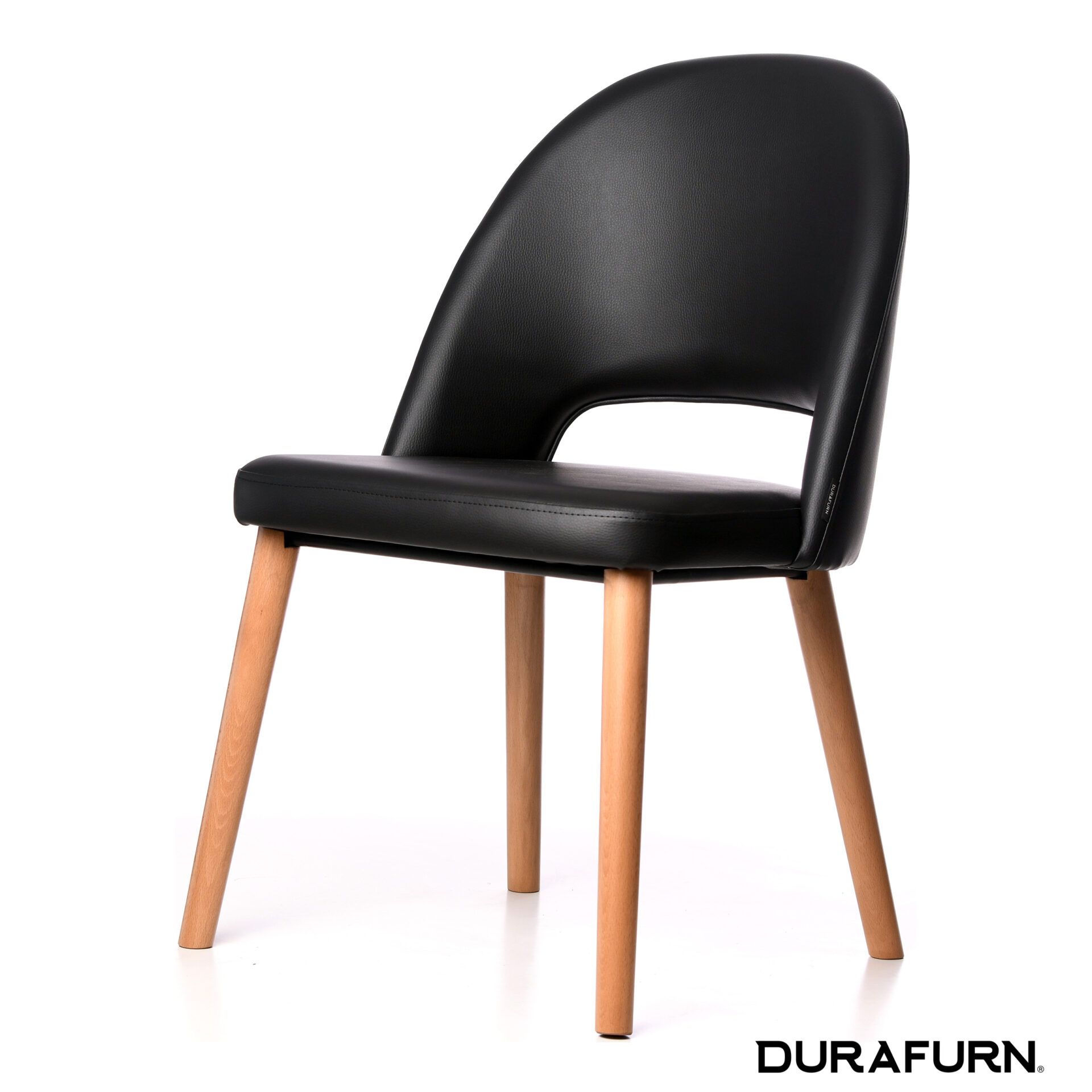 Semifreddo Chair - Trojan Oak Legs/Black Vinyl