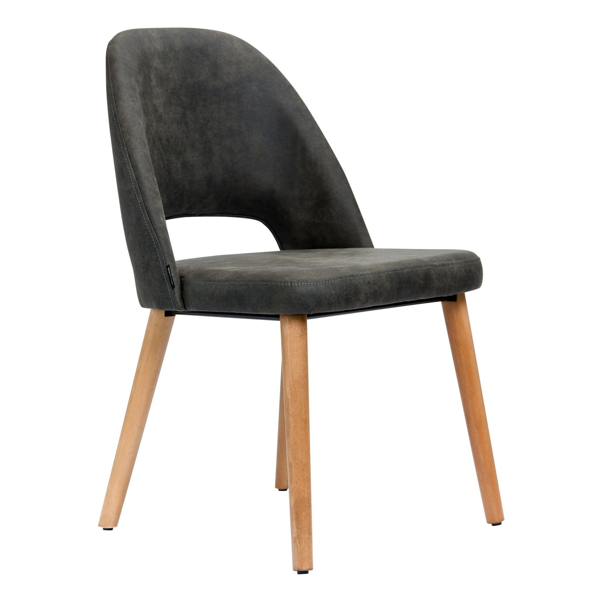 Semifreddo Chair - Trojan Oak Legs/Charcoal Fabric