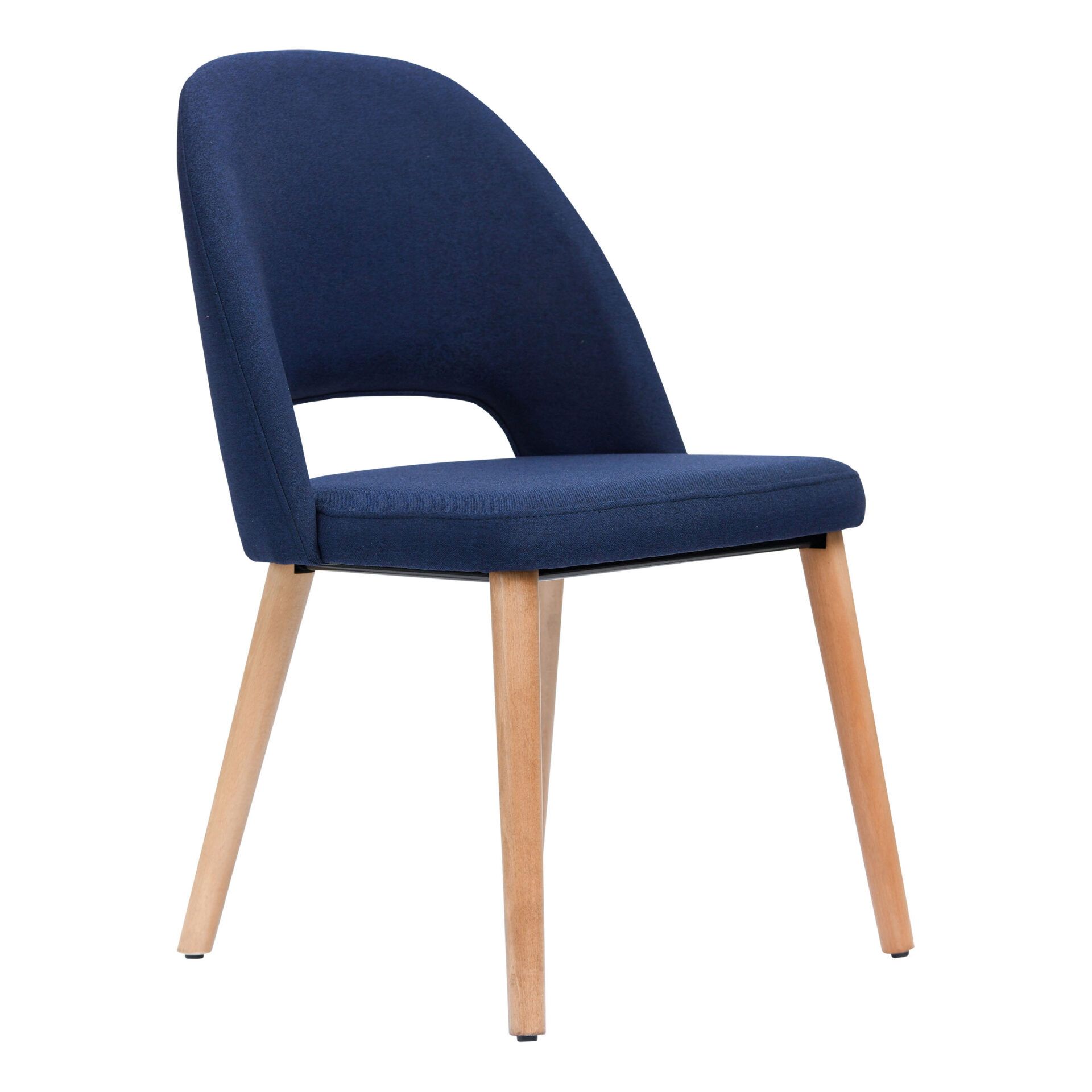 Semifreddo Chair - Trojan Oak Legs/Navy Woven Fabric