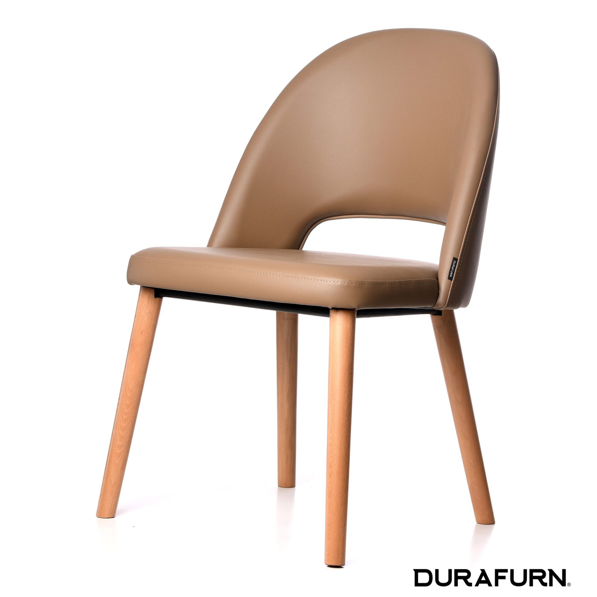 Semifreddo Chair - Trojan Oak Legs/Taupe Vinyl