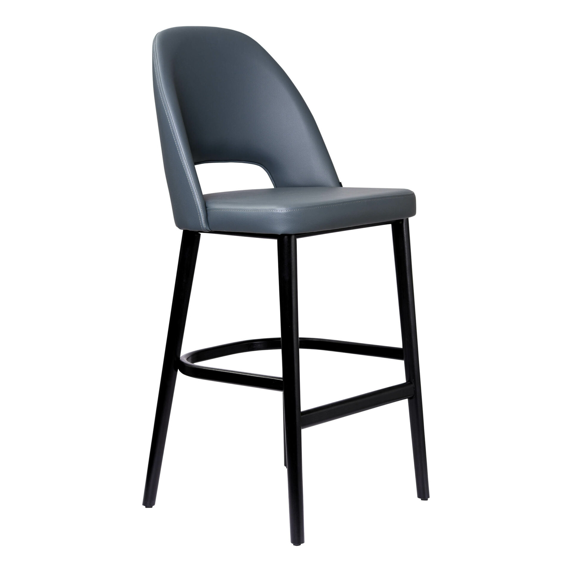 Semifreddo Stool - Black Legs/Anthracite Vinyl