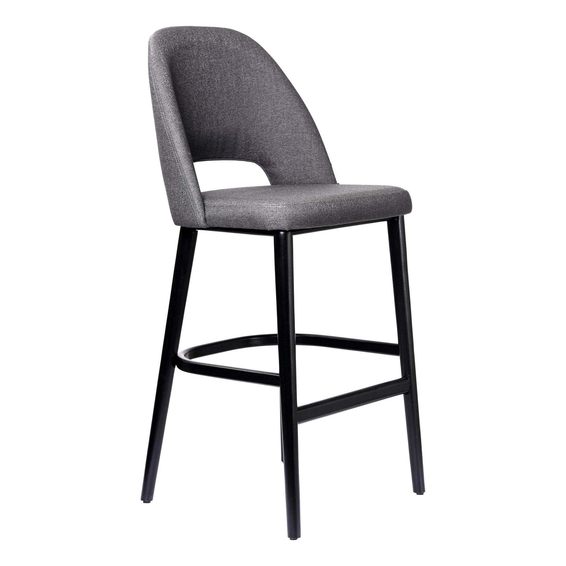 Semifreddo Stool - Black Legs/Anthracite Woven Fabric