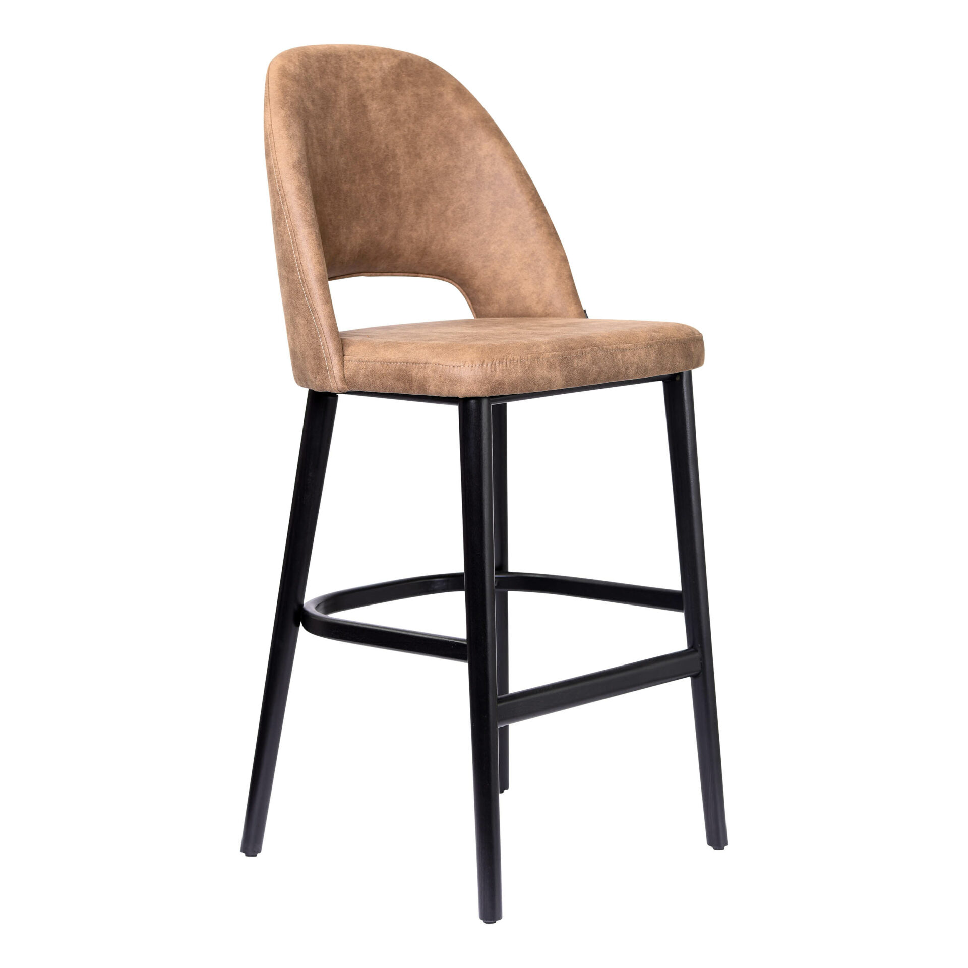 Semifreddo Stool - Black Legs/Mocha Fabric