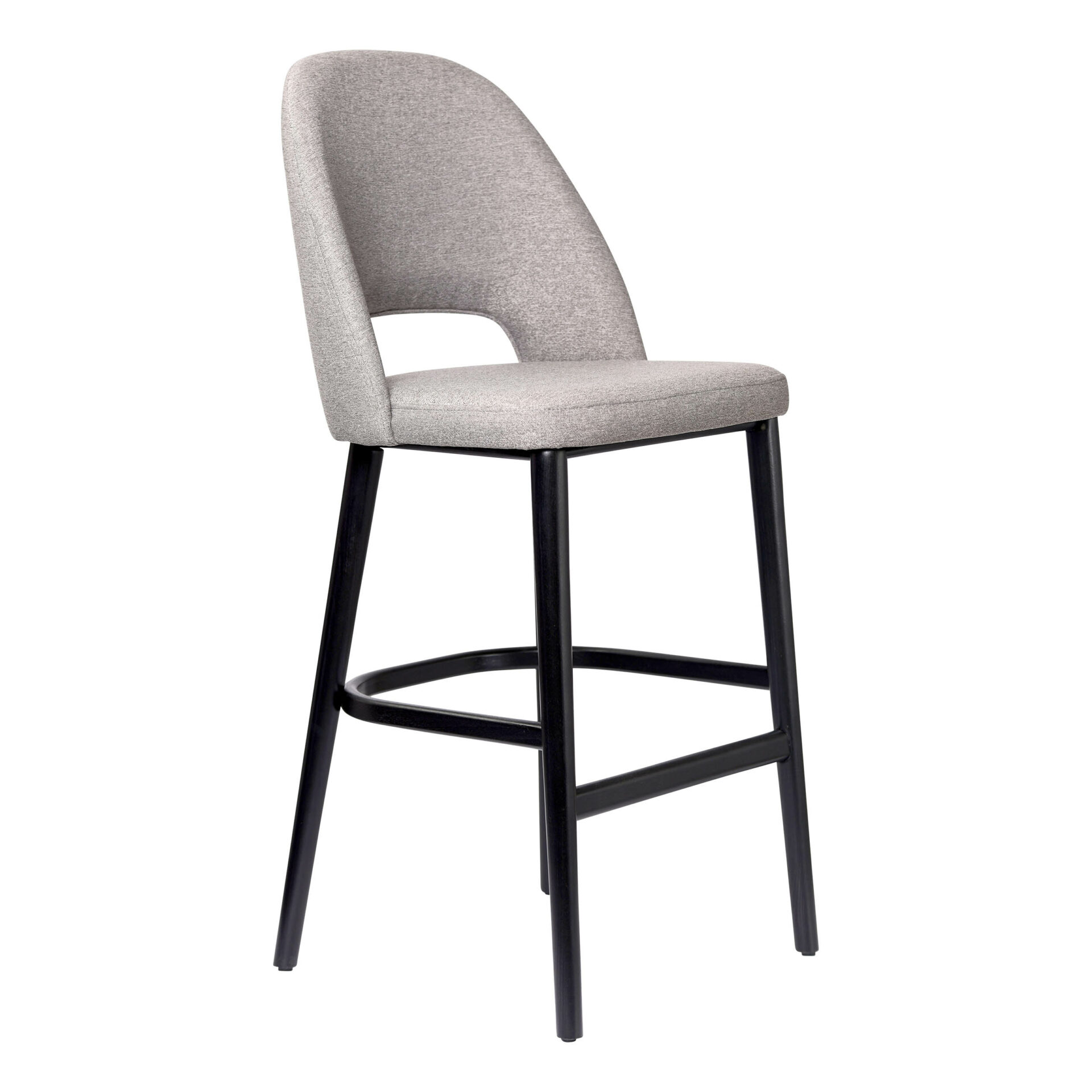 Semifreddo Stool - Black Legs/Taupe Woven Fabric