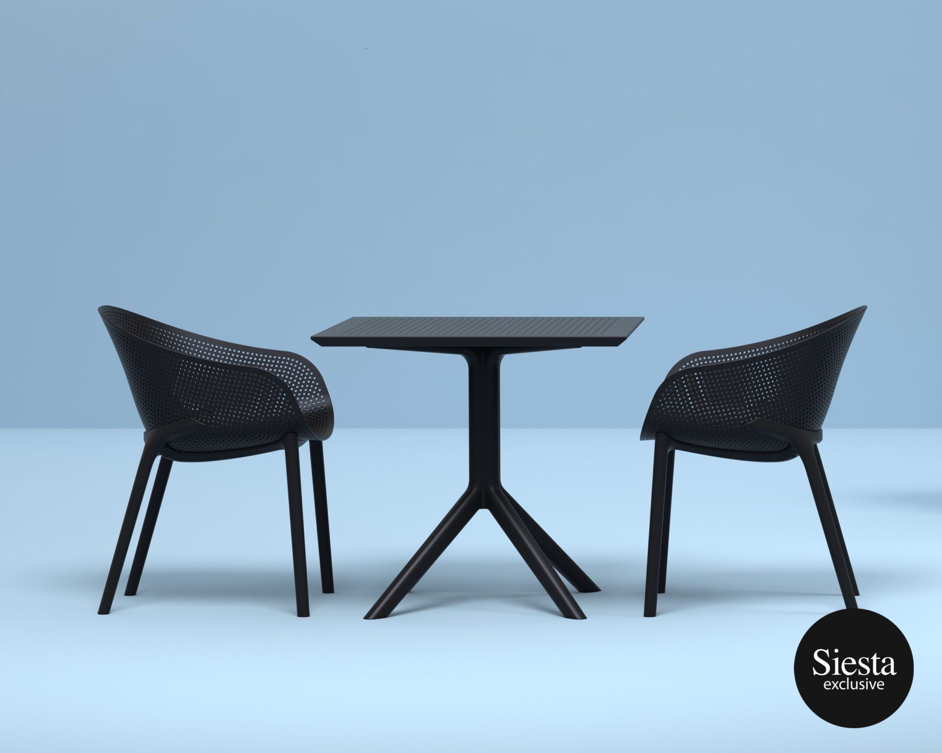 Sky Table 80/Sky Chair 2 Seat Package - Black