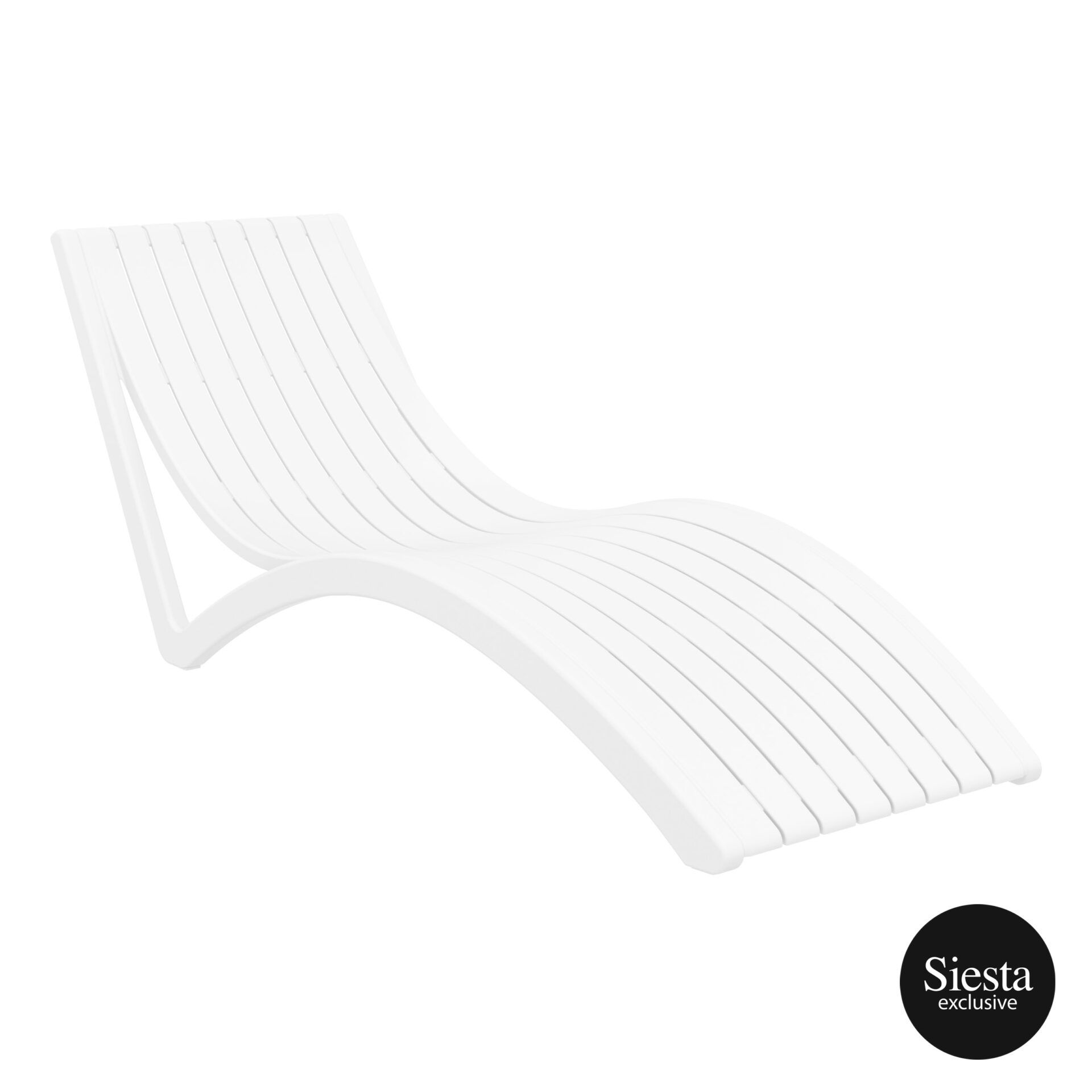 Slim Sunlounger - White