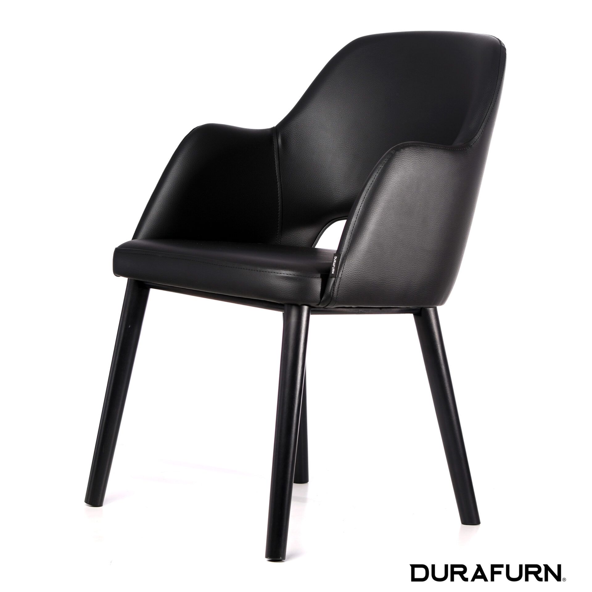 Sorbet Arm Chair - Black Legs/Black Vinyl