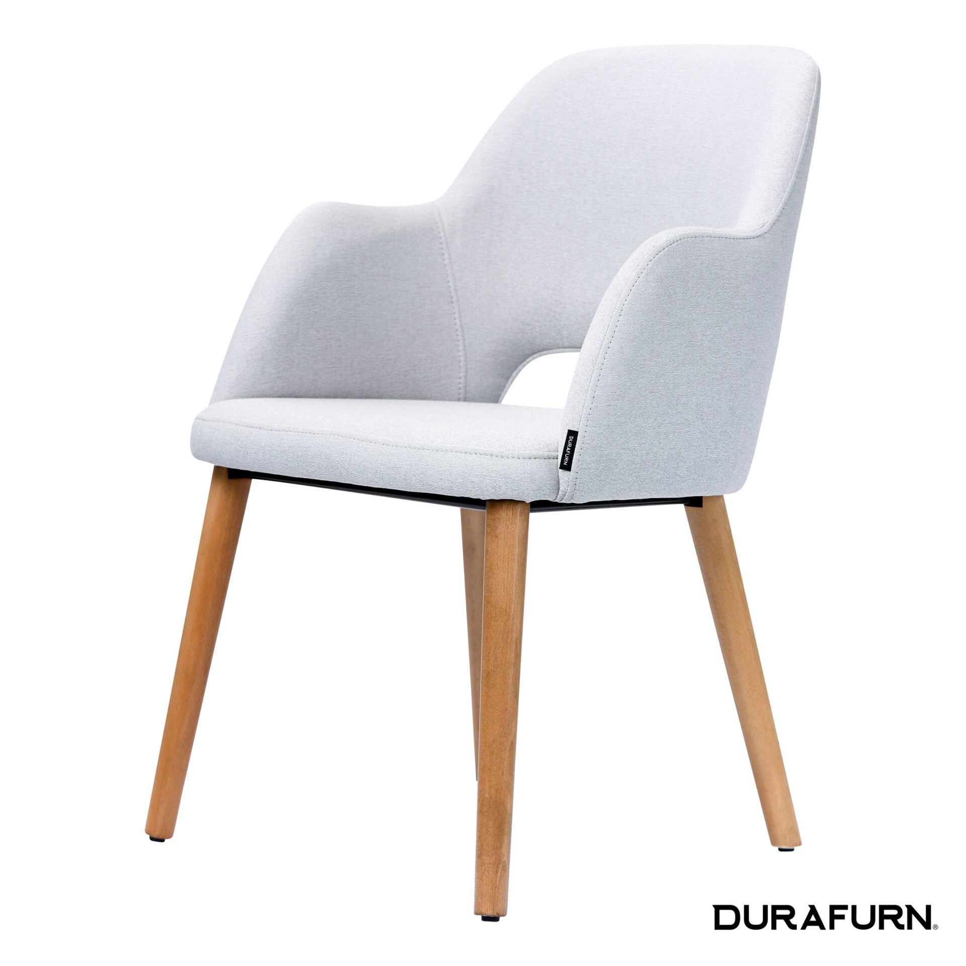 Sorbet Chair - Trojan Oak Legs/ Light Grey Woven Fabric