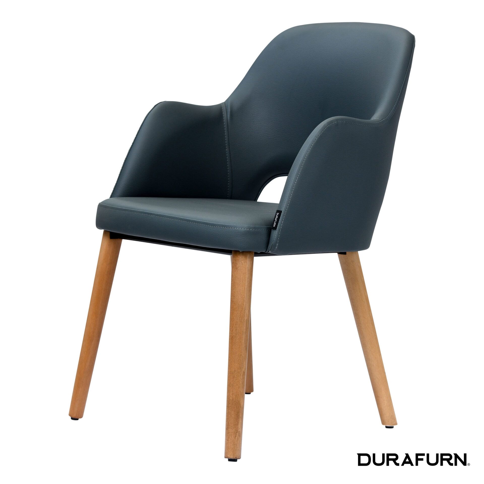 Sorbet Chair - Trojan Oak Legs/Anthracite Vinyl