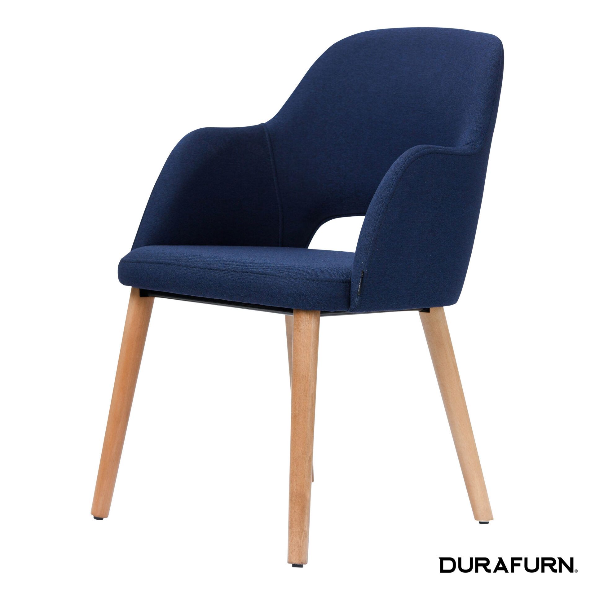 Sorbet Chair - Trojan Oak Legs/Navy Woven Fabric