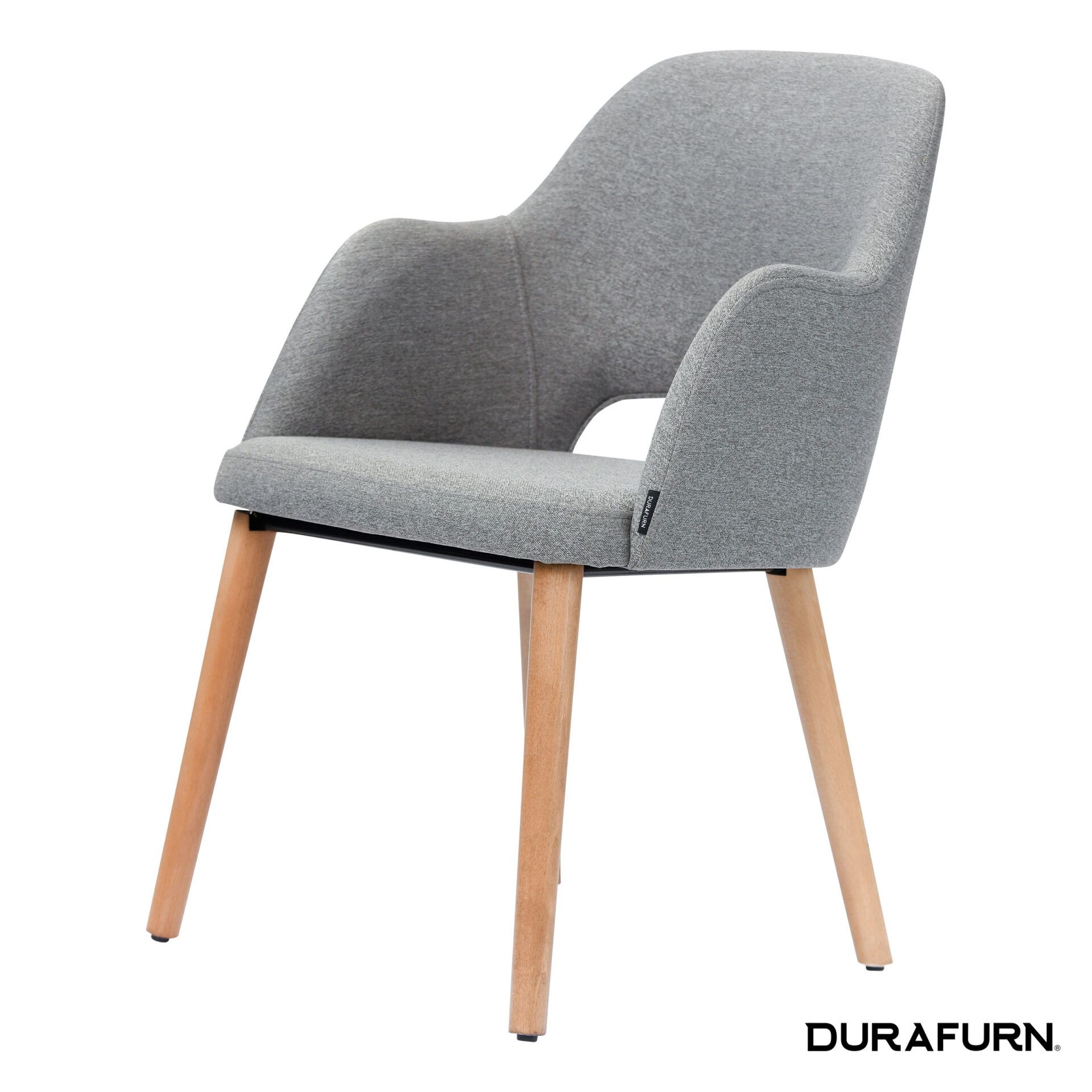 Sorbet Chair - Trojan Oak Legs/Taupe Woven Fabric
