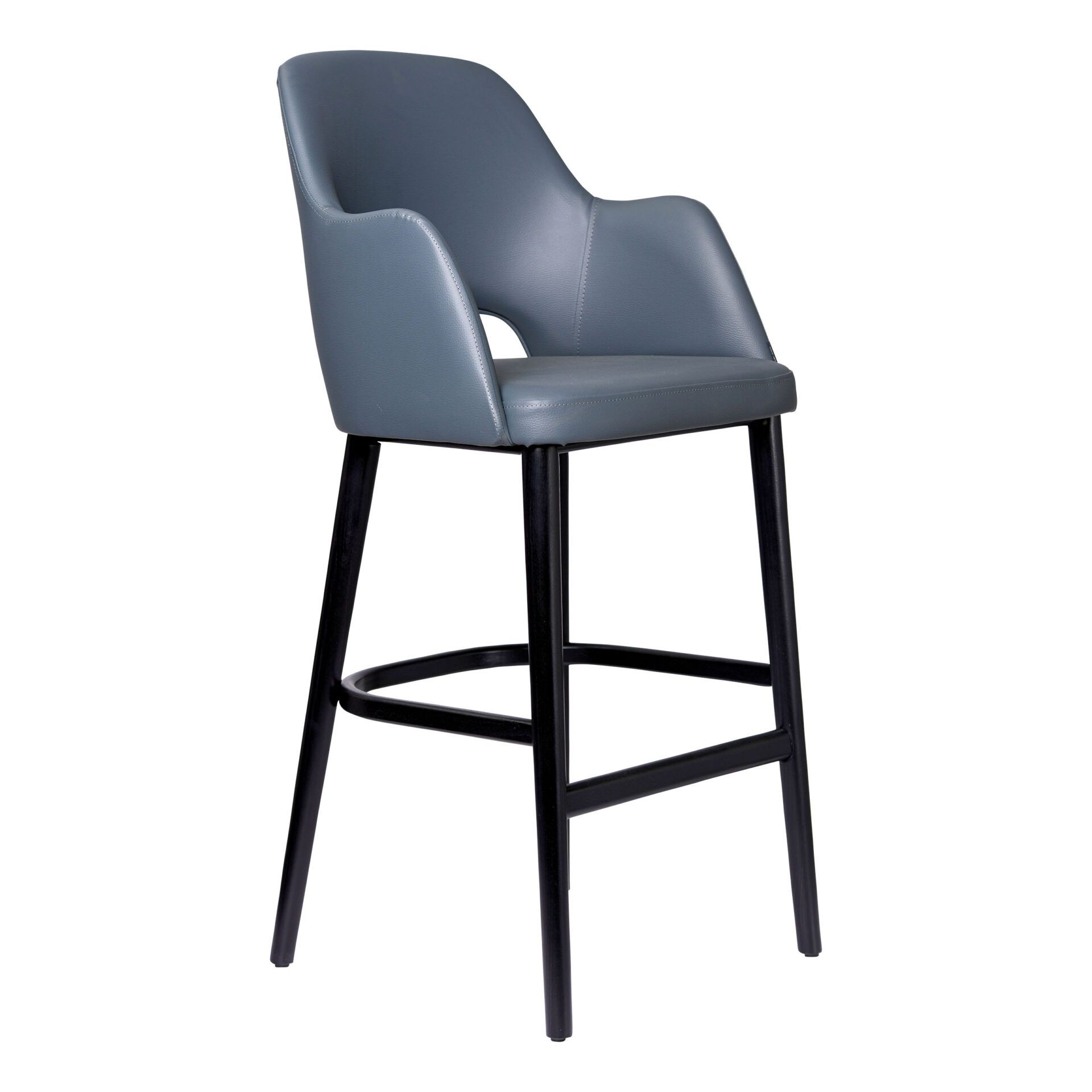 Sorbet Stool - Black Legs/Anthracite Vinyl