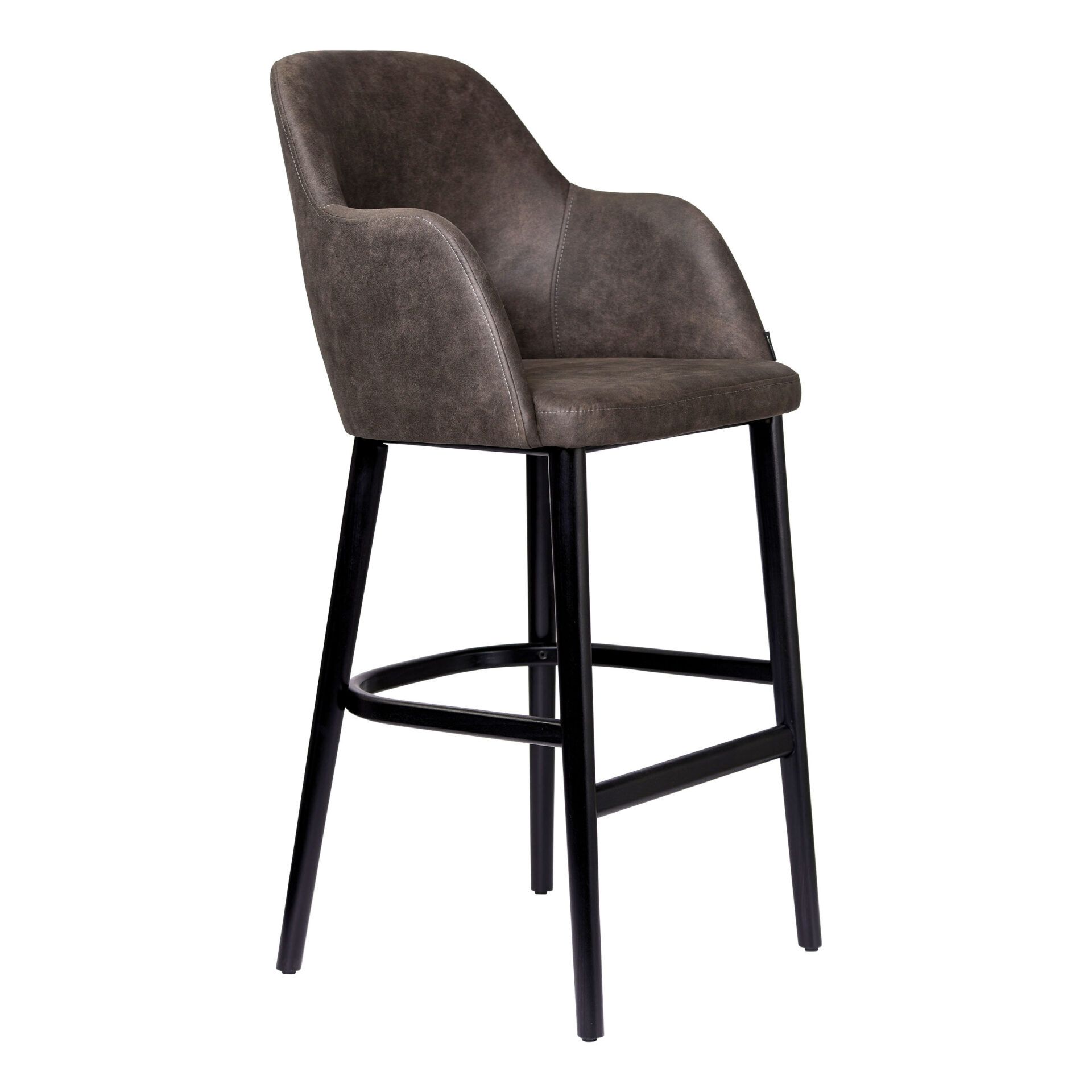 Sorbet Stool - Black Legs/Charcoal Premium Vinyl