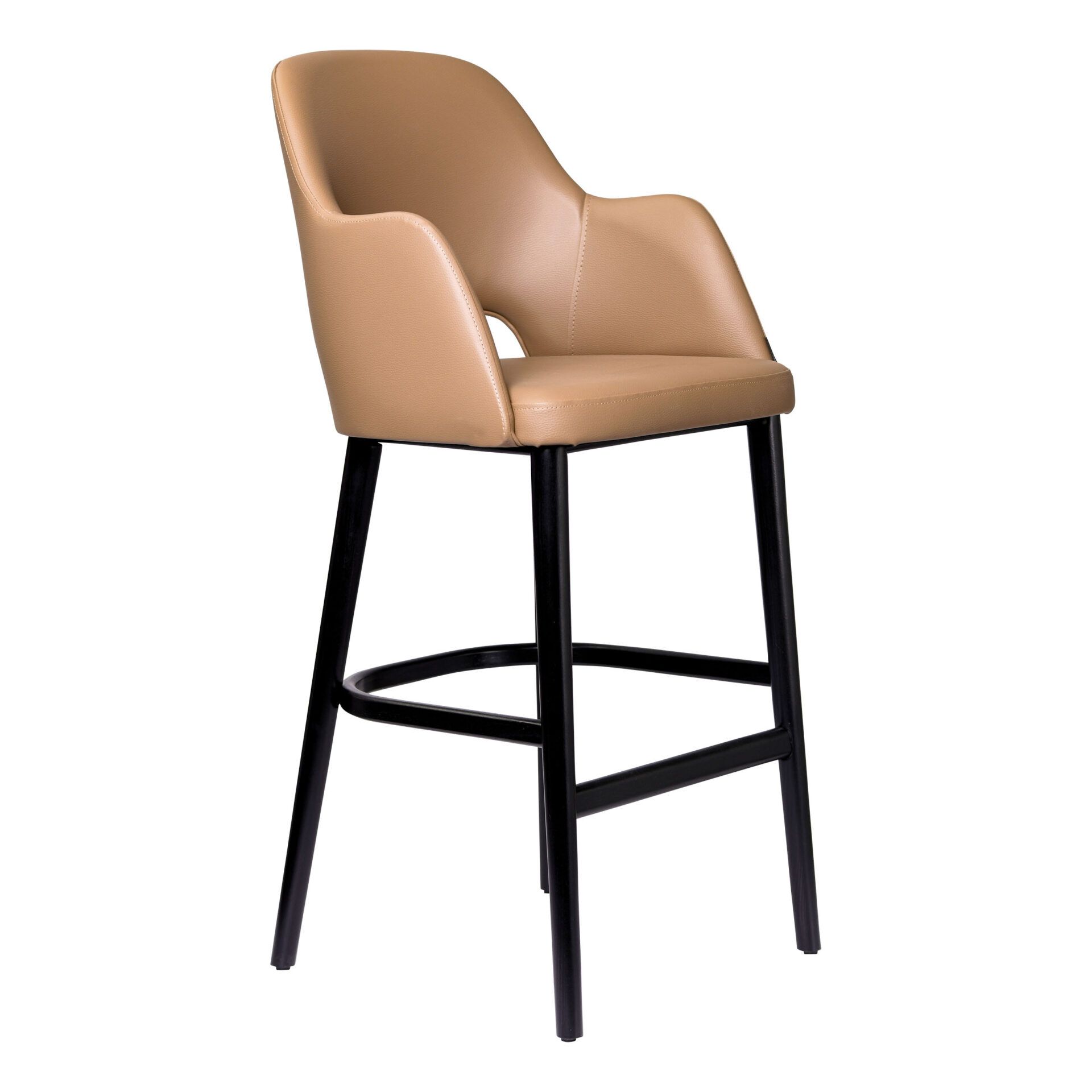 Sorbet Stool - Black Legs/Taupe Vinyl