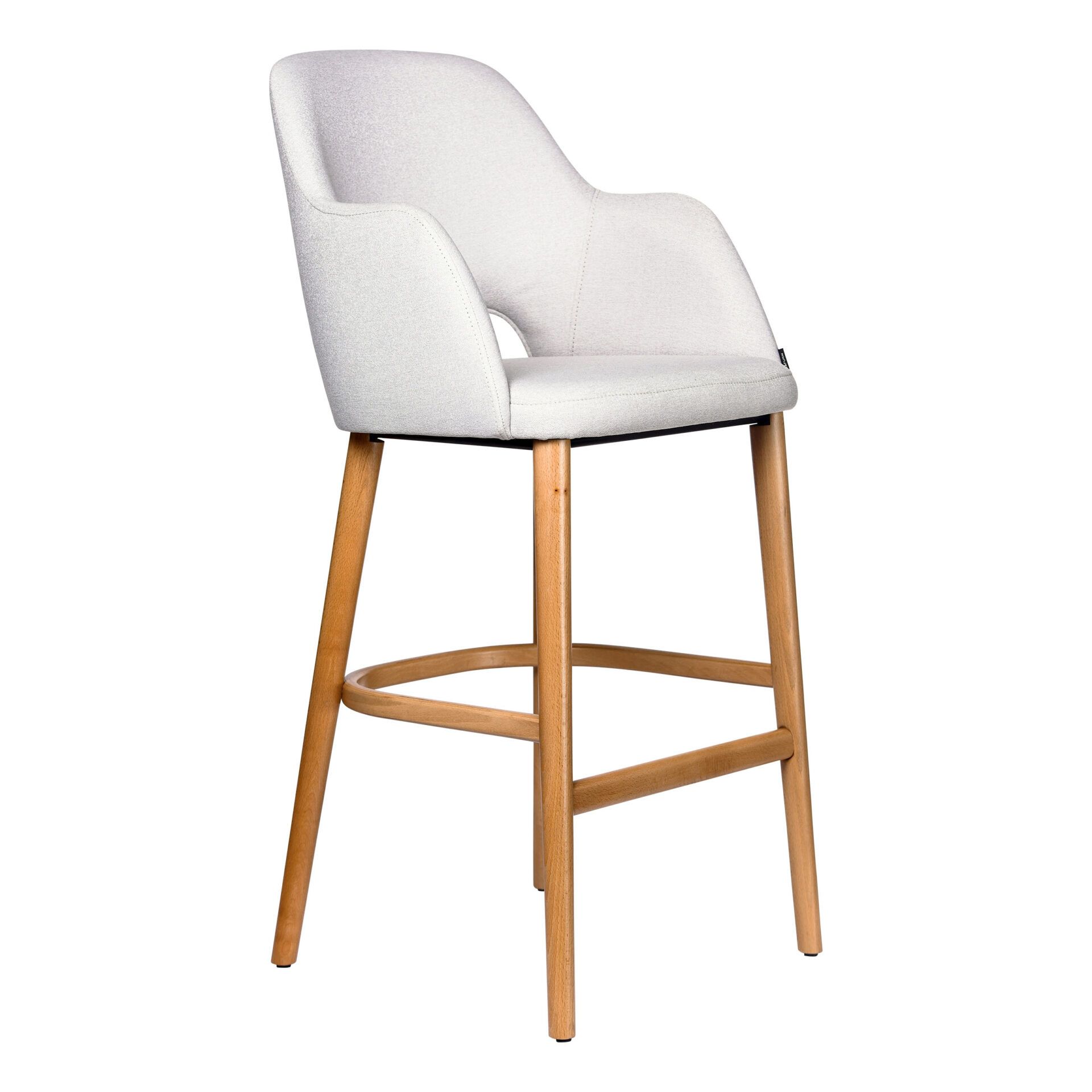 Sorbet Stool - Trojan Oak Legs/ Light Grey Woven Fabric