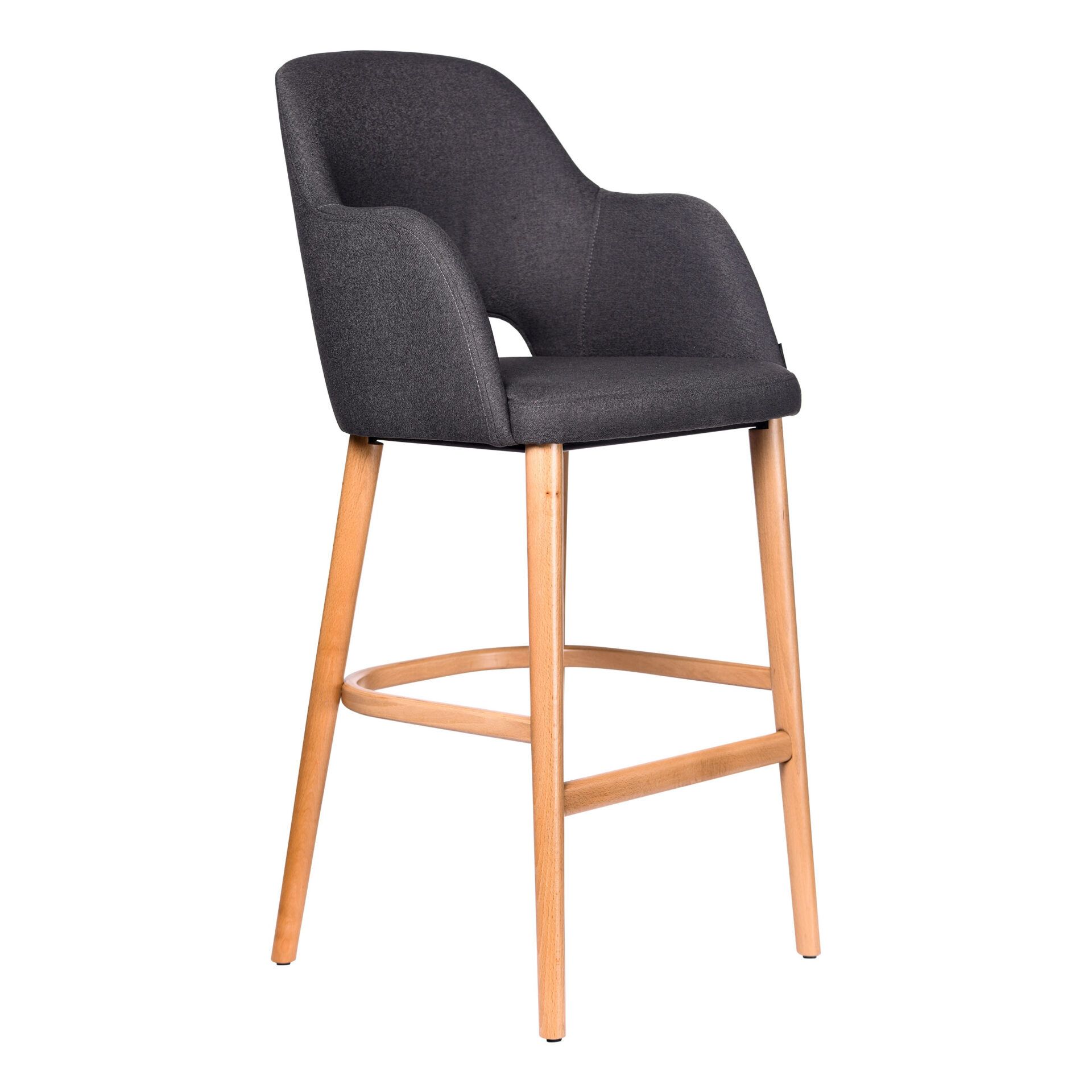 Sorbet Stool - Trojan Oak Legs/Anthracite Woven Fabric