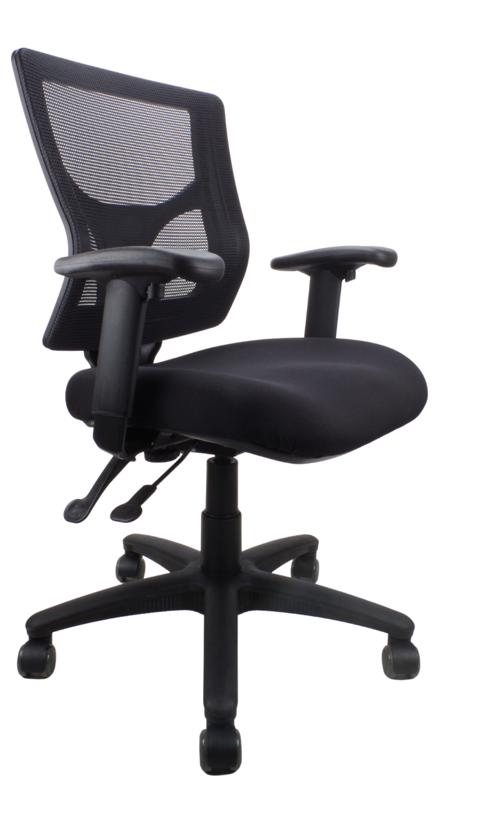 Milan Mesh Black Chair (511W x 490-555H x 481D)