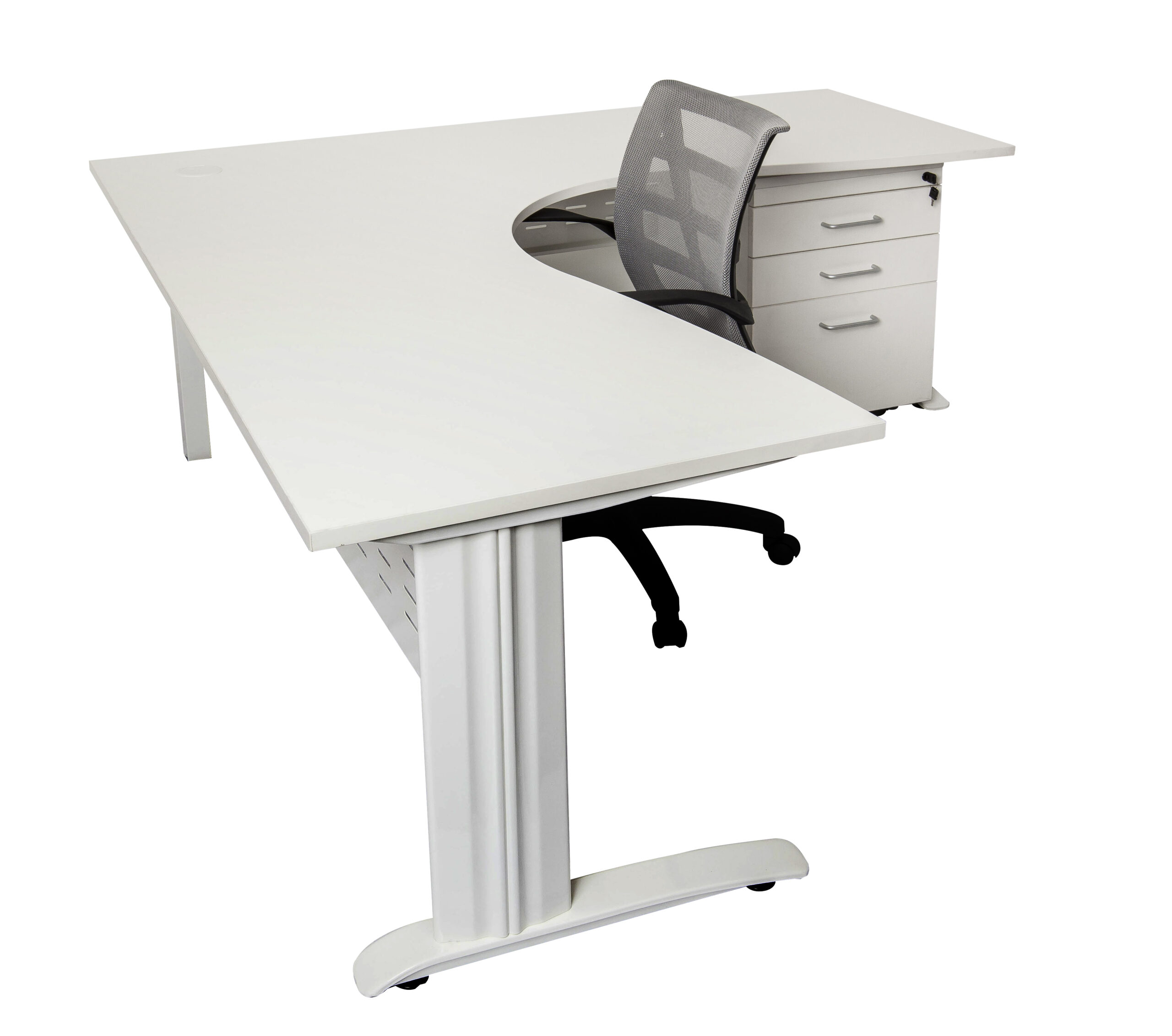 Span White Corner Workstations (1500W x 730H x 1500D)