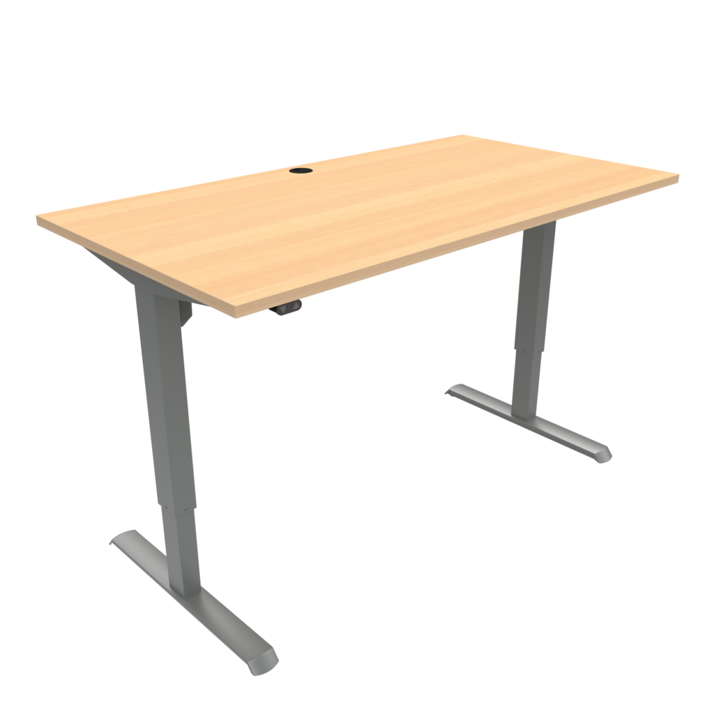 ConSet 501-33 EHA desk 1200w 800d silver frame beech top image