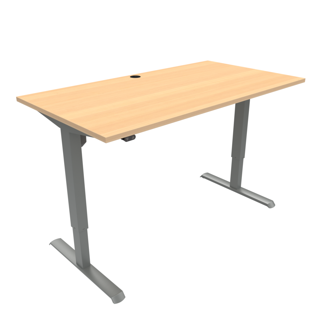 ConSet 501-33 EHA desk 1500w 800d silver frame beech top image