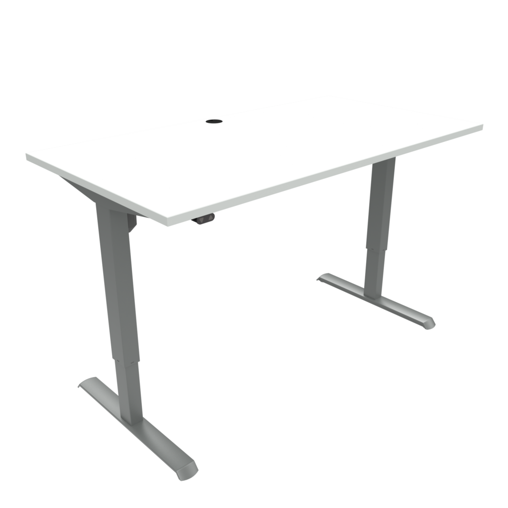ConSet 501-33 EHA desk 1500w 800d silver frame white top image