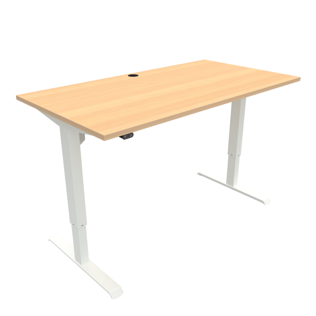 ConSet 501-33 EHA desk 1800w 800d white frame beech top image