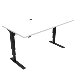 ConSet 501-37 EHA desk 1500w 800d black frame white top