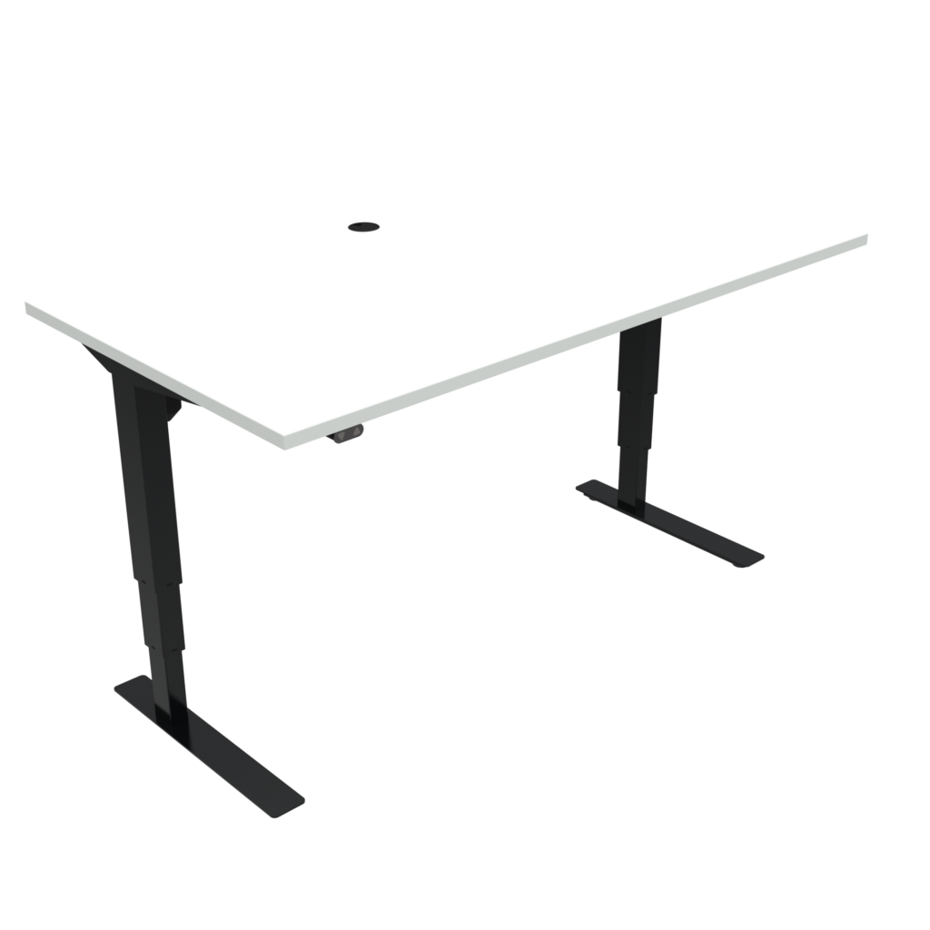 ConSet 501-37 EHA desk 1500w 800d black frame white top image