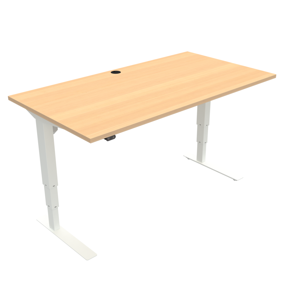 ConSet 501-37 EHA desk 1000w 600d white frame beech top image
