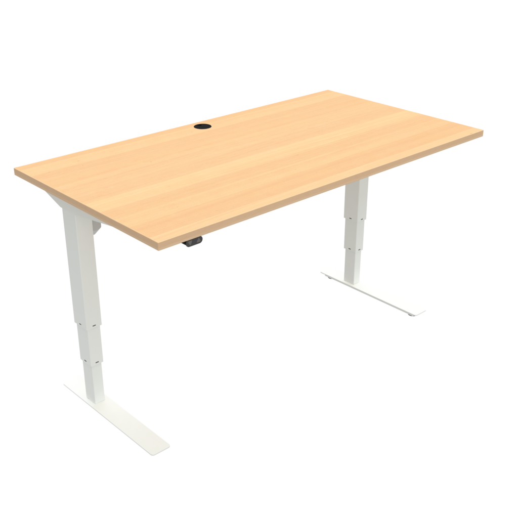 ConSet 501-37 EHA desk 1200w 600d white frame beech top image