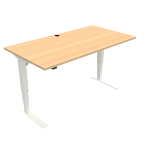 ConSet 501-37 EHA desk 1200w 800d white frame beech top