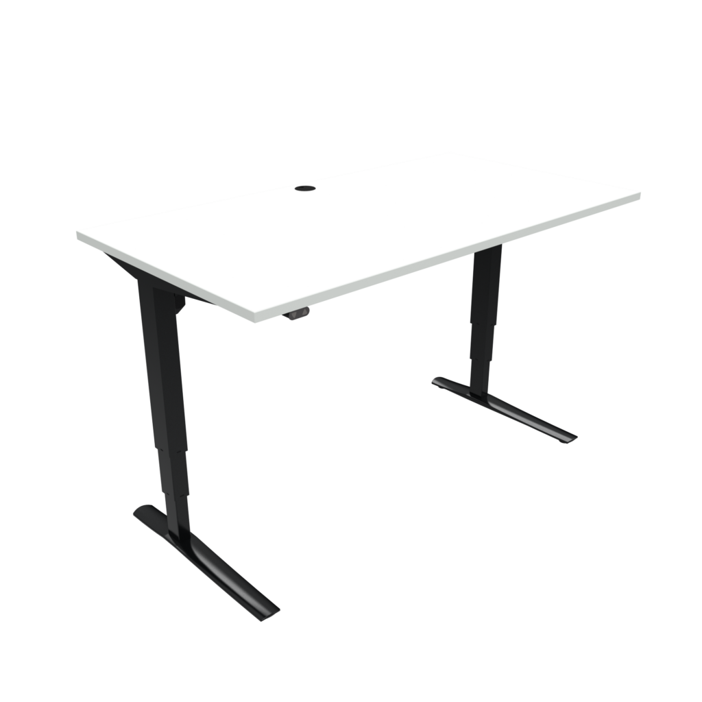 ConSet 501-43 EHA desk 1200w 800d black frame white top image