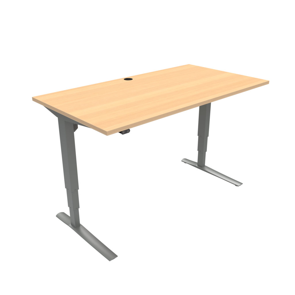 ConSet 501-43 EHA desk 1500w 800d silver frame beech top image