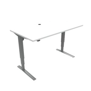 ConSet 501-43 EHA desk 1500w 800d silver frame white top