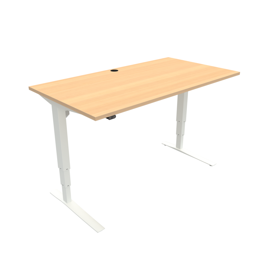 ConSet 501-43 EHA L-shaped desk 1800/800w 1800/800d white frame beech top image