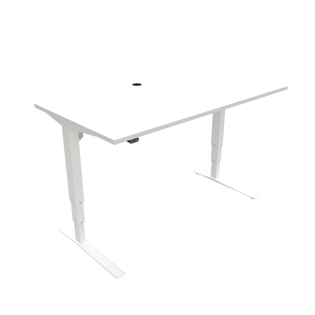 ConSet 501-43 EHA L-shaped desk 1800/800w 1800/800d white frame white top image