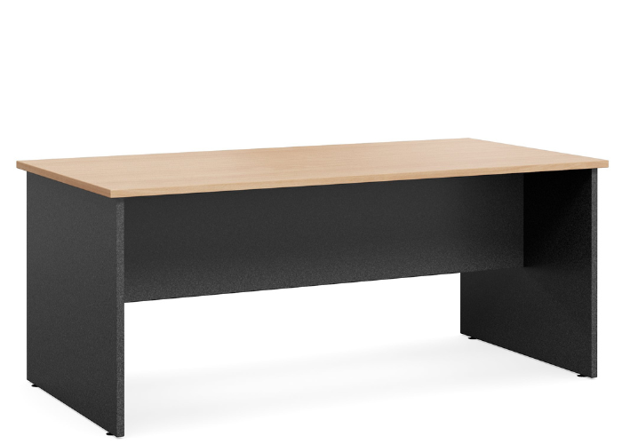 Accent Panel End Desk &ndash; Crown Beech / Ironstone image