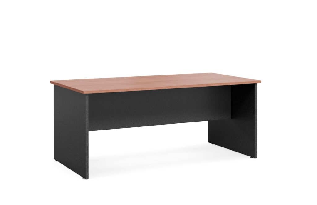 Accent Panel End Desk &ndash; Crown Beech / Ironstone image