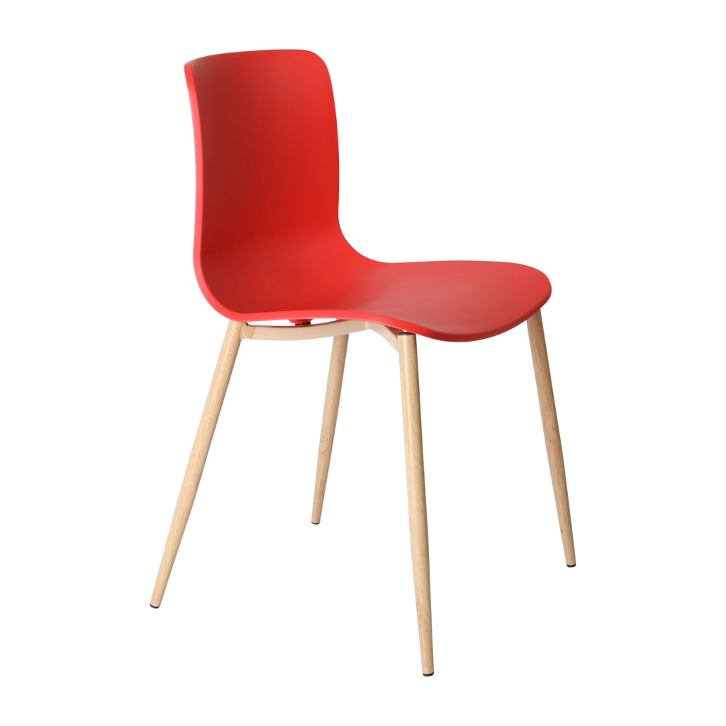 Acti Chair (Red / 4-leg Woodgrain Powdercoat) image