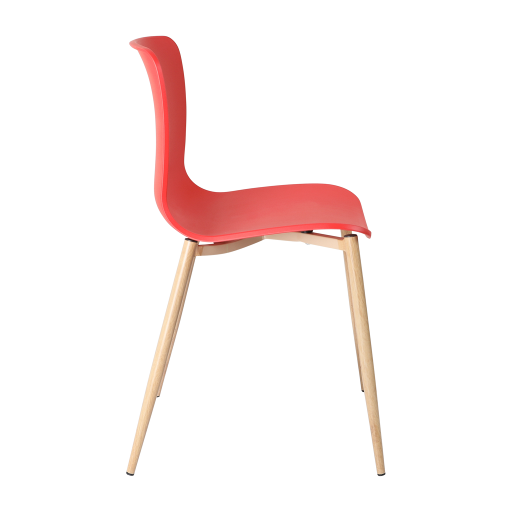 Acti Chair (Red / 4-leg Woodgrain Powdercoat) image