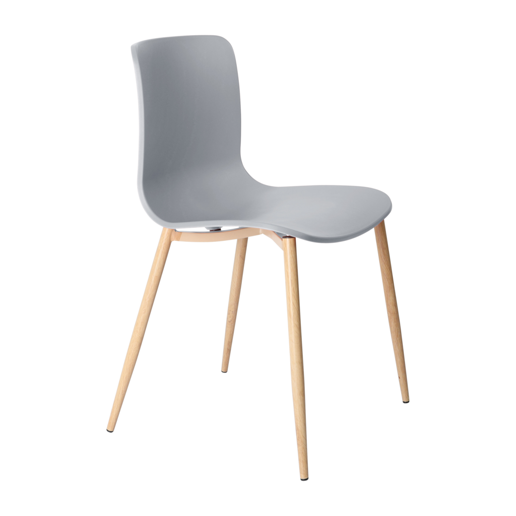 Acti Chair (Light Grey / 4-leg Woodgrain Powdercoat) image