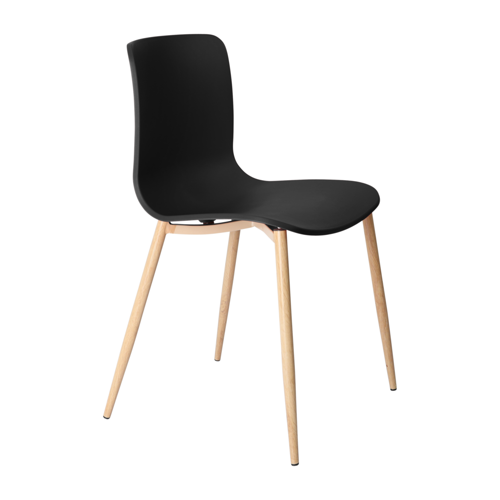 Acti Chair (Black / 4-leg Woodgrain Powdercoat) image