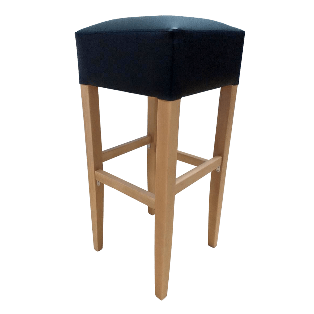 Apollo Stool – Trojan Oak – Black Vinyl image