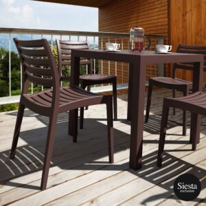 Ares 80 Table/ Ares Chair 4 Seat Package - Chocolate