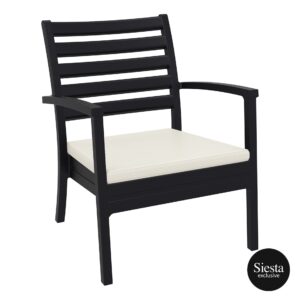 Artemis XL Armchair - Black with Beige Seat Cushion