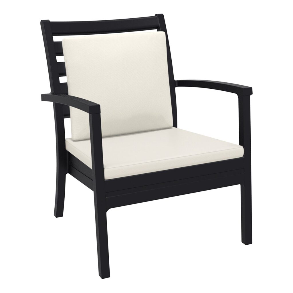 Artemis XL Armchair – Black with Beige Seat and Back Cushion image