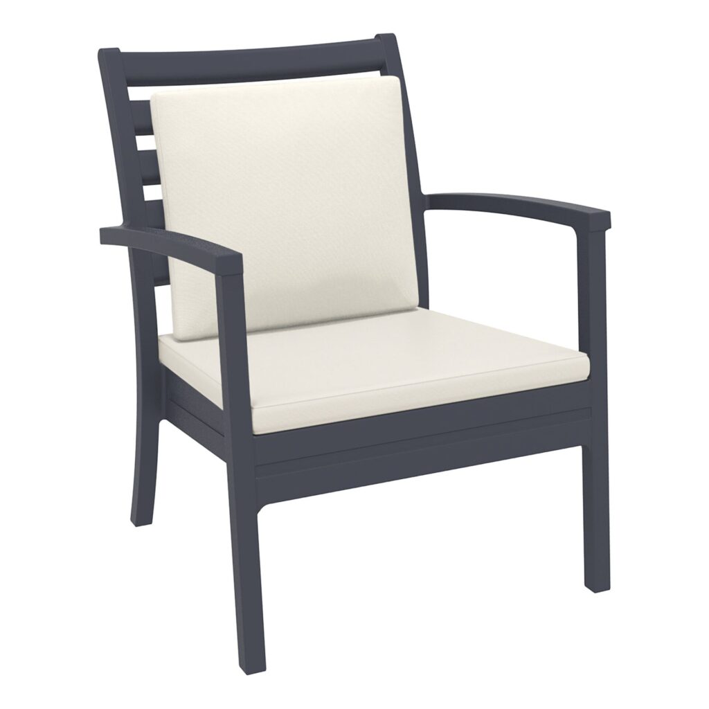 Artemis XL Armchair – Black with Beige Seat and Back Cushion image