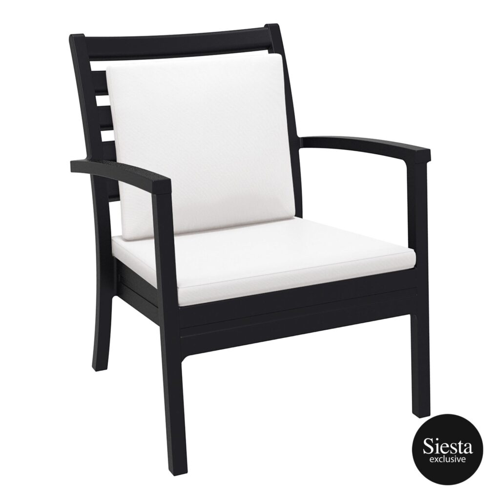 Artemis XL Armchair – Black with White Seat and Back Cushion image