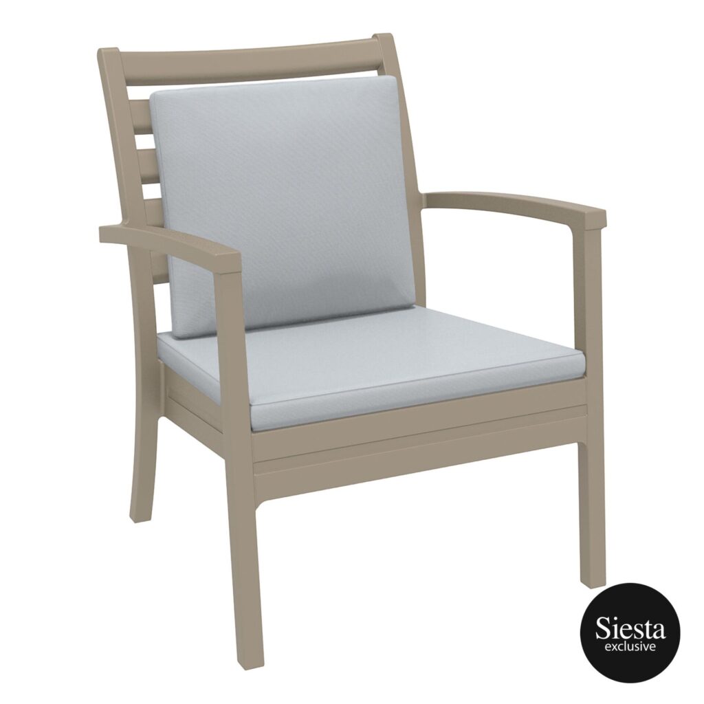 Artemis XL Armchair – Taupe with Light Grey Seat and Back Cushion image