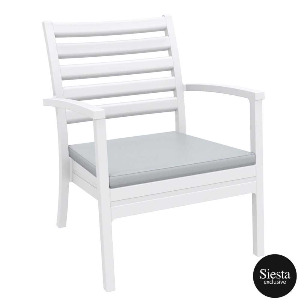 Artemis XL Armchair – White with Light Grey Seat Cushion image